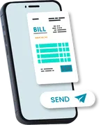 Bill being sent from a phone