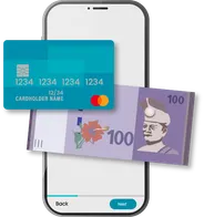 Card and cash payment on a phone